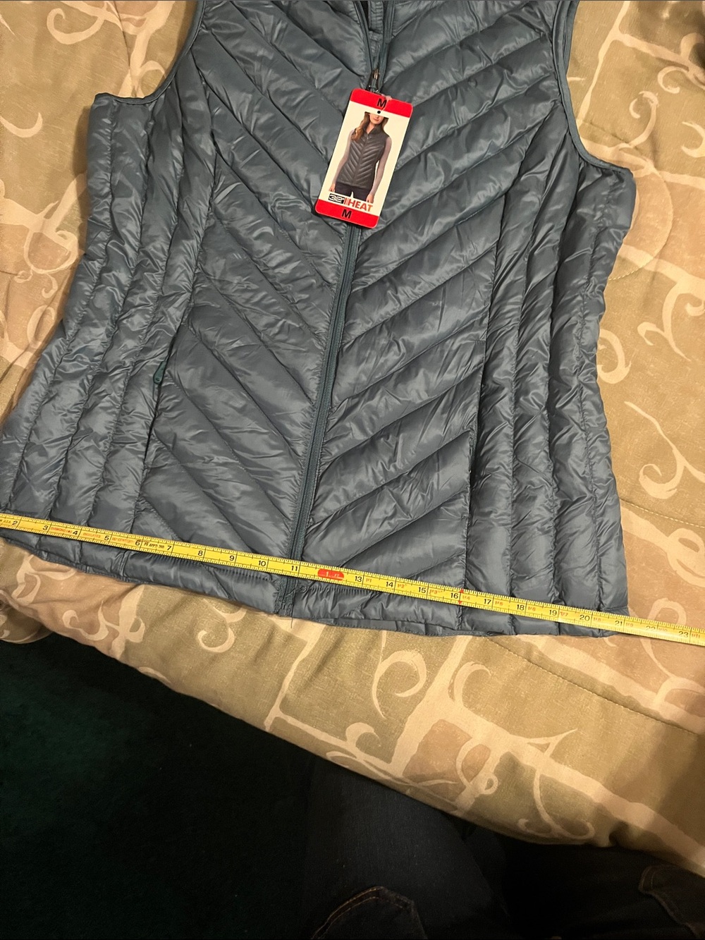32 Degrees Heat Women’s Cold Green Quilted Full Zip Puffer Vest Pockets Size M - Picture 12 of 12